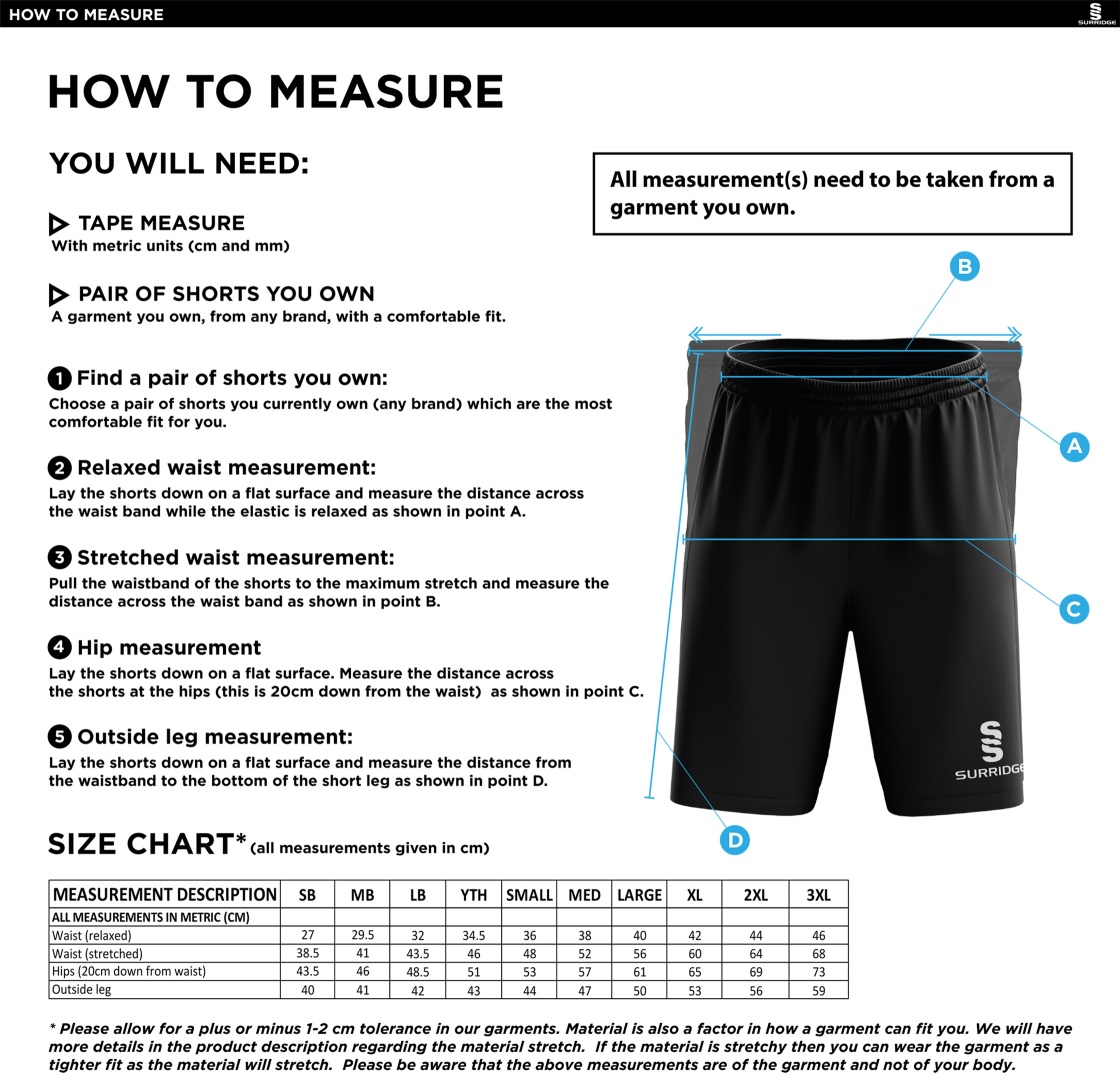 Plymstock CC - Blade Shorts - Size Guide